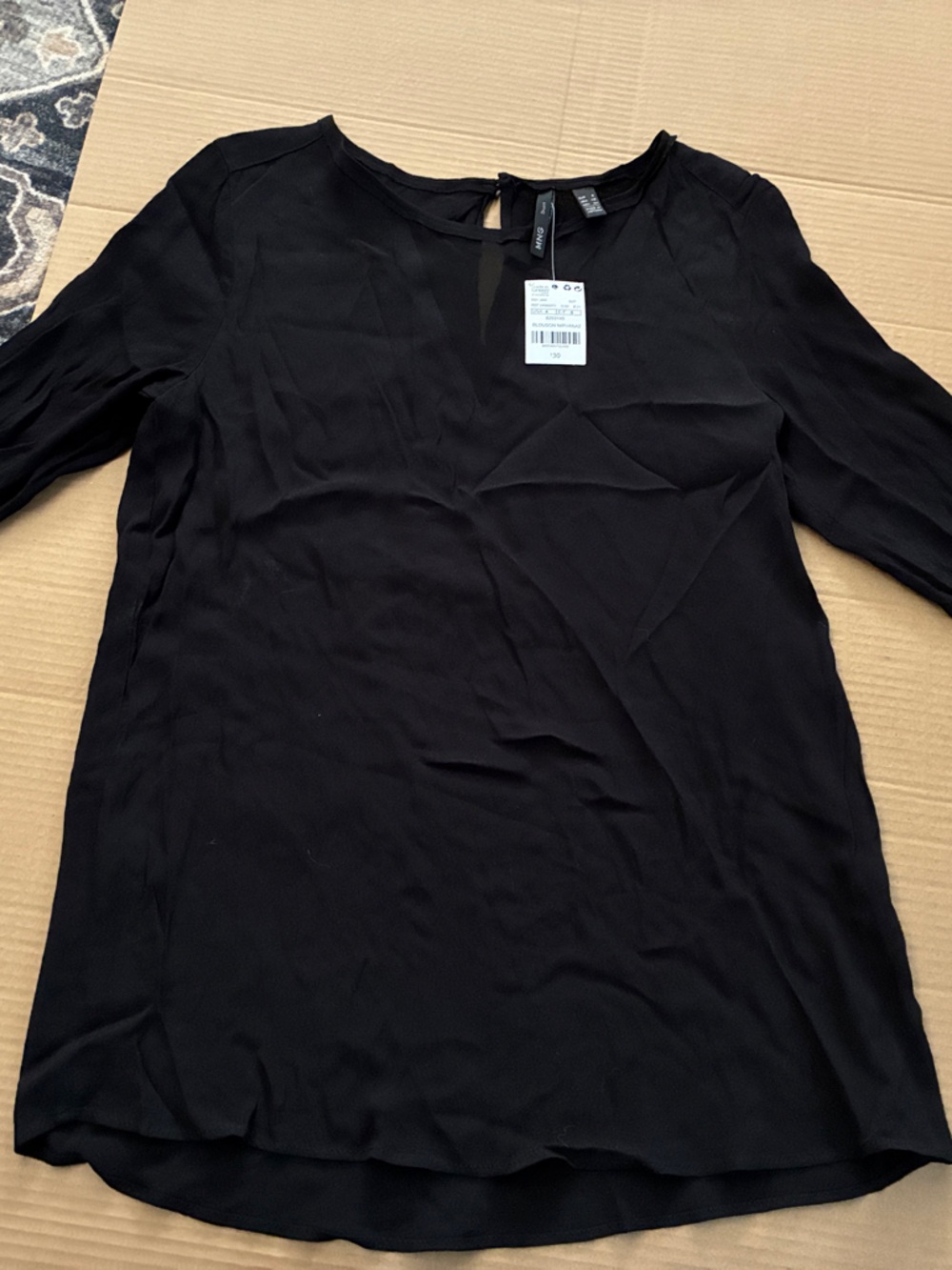 MNG Black Long Sleeve Blouse